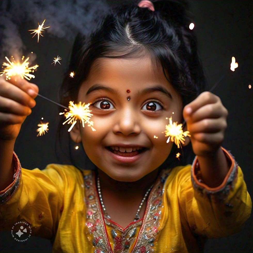 Kid playing with sparkler
