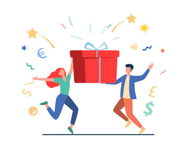 couple-winning-prize-man-woman-holding-gift-box-flat-vector-illustration-lottery-present-b