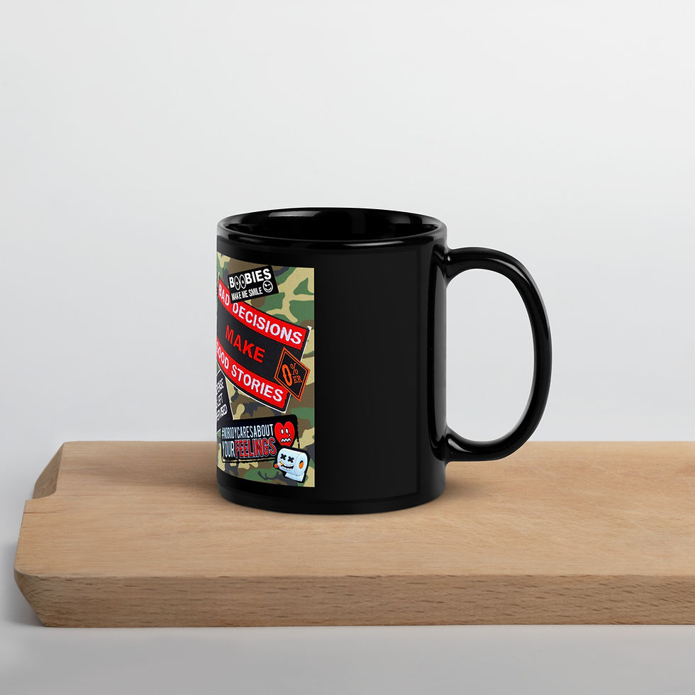 Thumbnail: MORAL PATCHES Black Glossy Mug