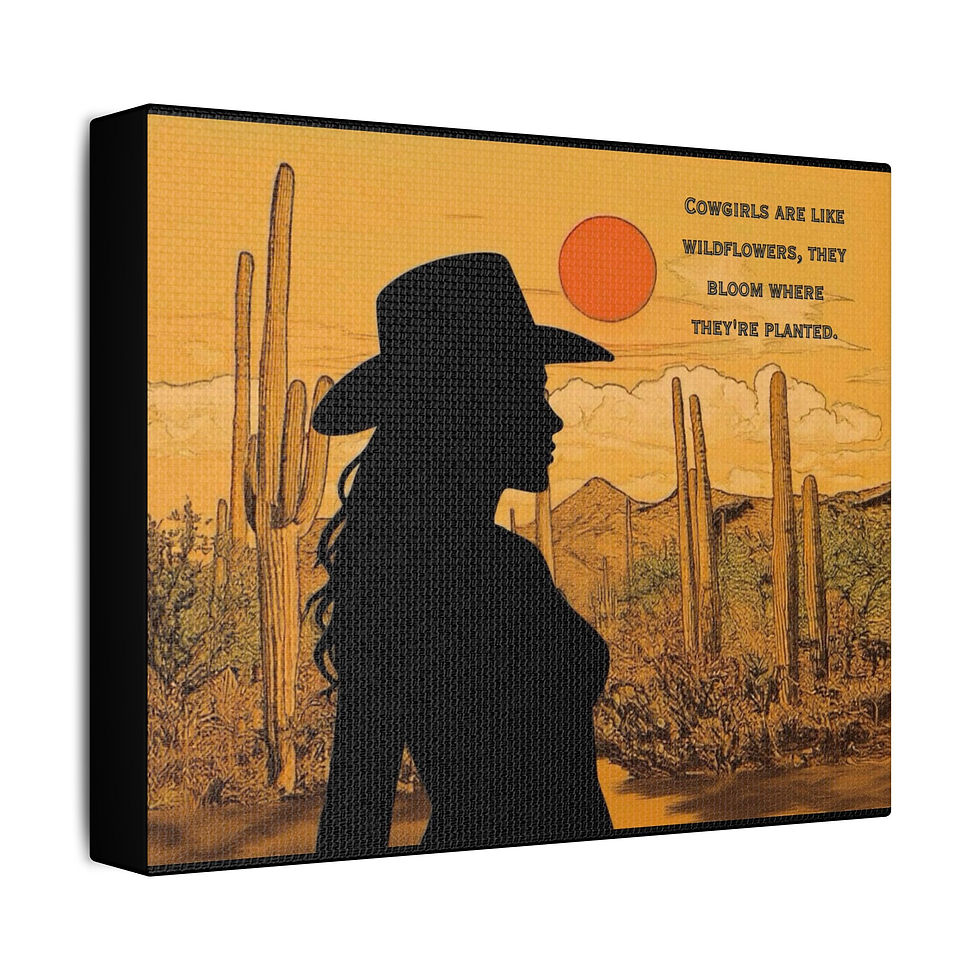 Thumbnail: Cowgirl Canvas Wall Art, Inspirational Print Western Decor, Country Chinoiserie 