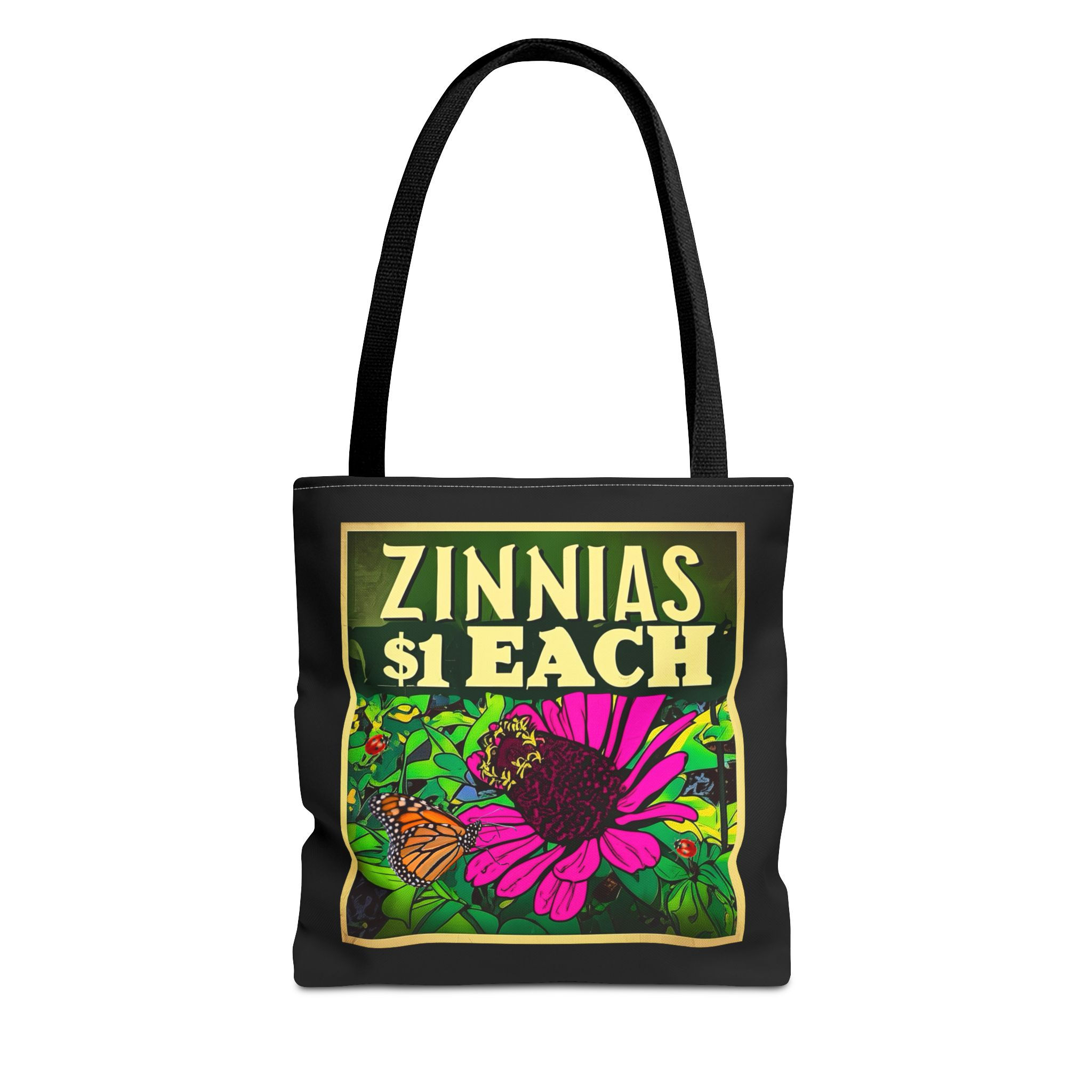 Colorful Zinnia Floral Tote Bag for Plant Lovers, Garden Gift, Eco Shopping