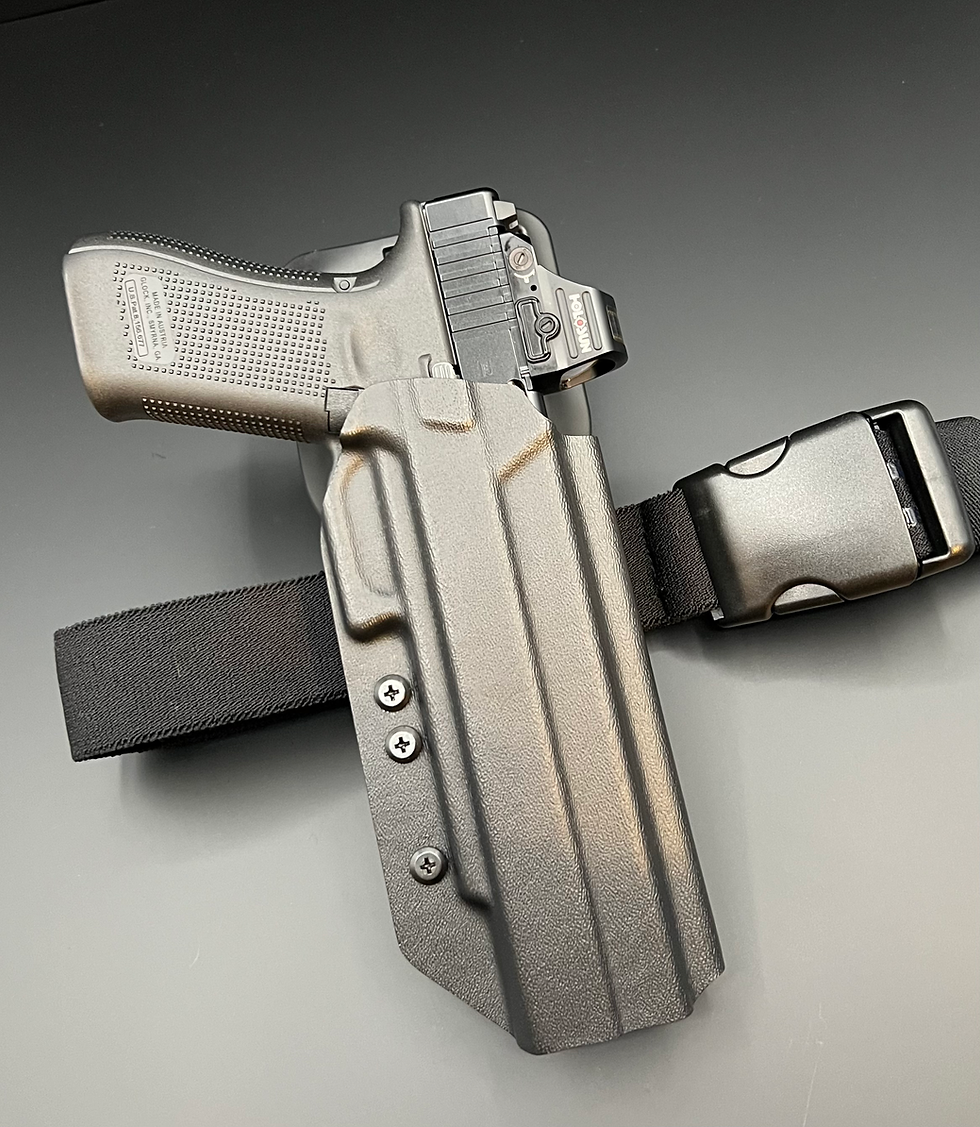 OWB HOLSTER FOR GLOCK 17 WITH WASATCH ARMS COMPENSATOR