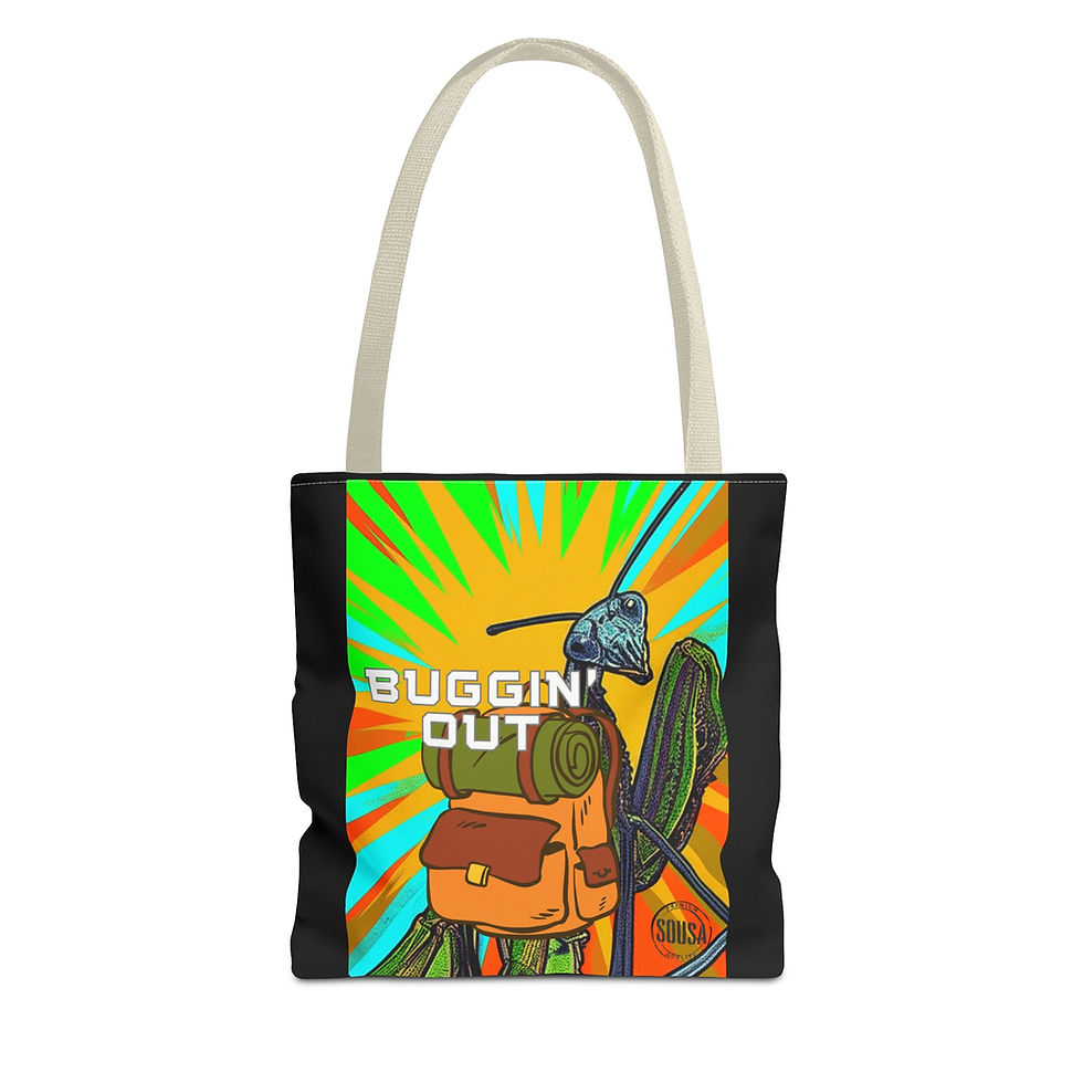 Thumbnail: Colorful 'Buggin' Out' Tote Bag, Groovy Gift for Nature Lovers