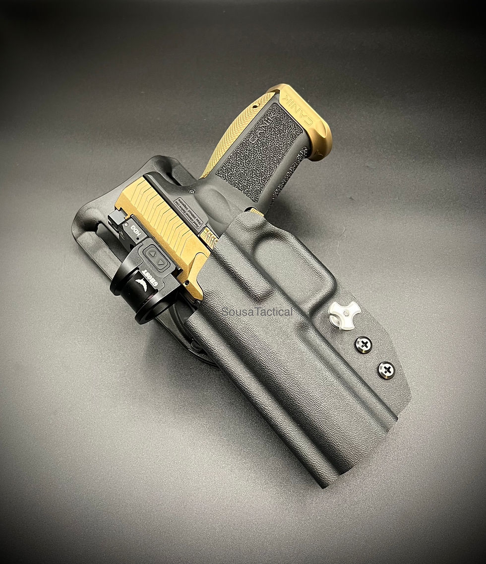 Thumbnail: CANIK TTI COMBAT OWB 93 HOLSTER WITHOUT LIGHT ON A TRS BELT SLIDE