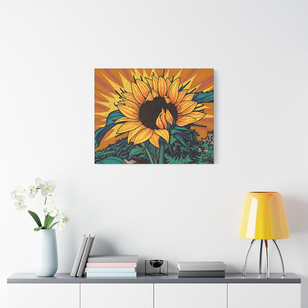 Thumbnail: Sunflower Vibrant Canvas Art Print Wall Décor, Nature Inspired Decor