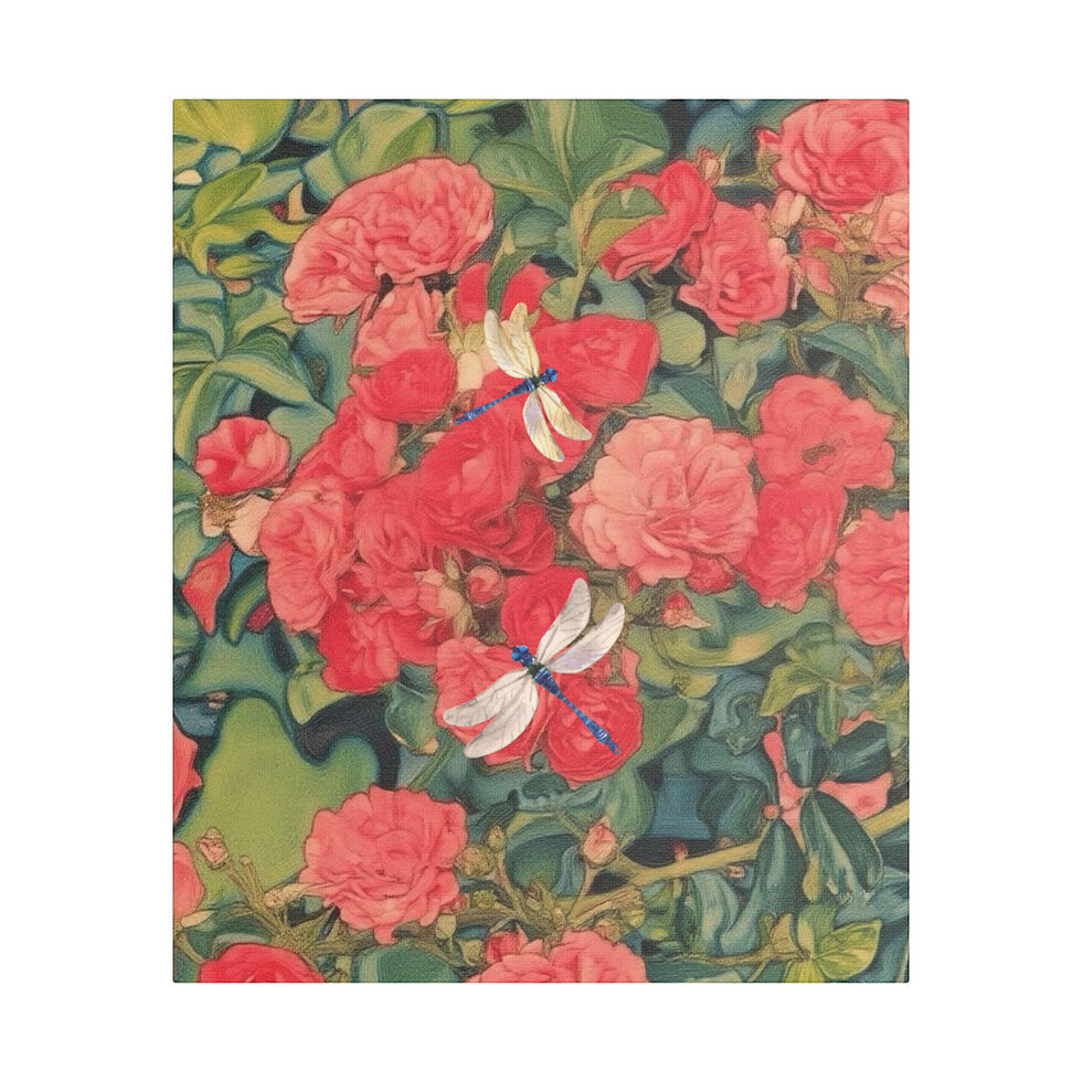 Thumbnail: Rose Floral Canvas Art Print, Stretched Flower Art for Home Decor, Wedding gift