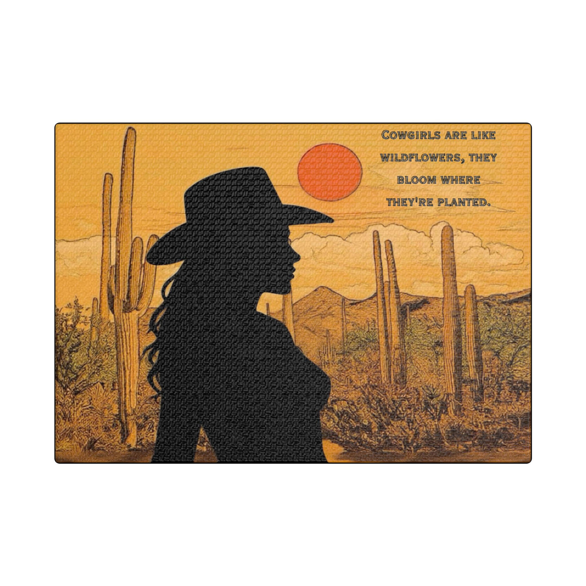 Cowgirl Canvas Wall Art, Inspirational Print Western Decor, Country Chinoiserie 