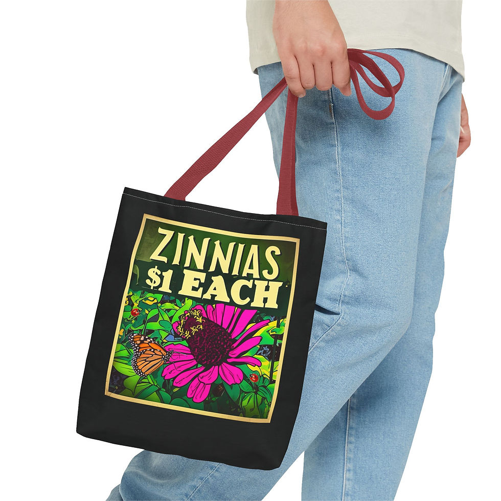 Thumbnail: Colorful Zinnia Floral Tote Bag for Plant Lovers, Garden Gift, Eco Shopping