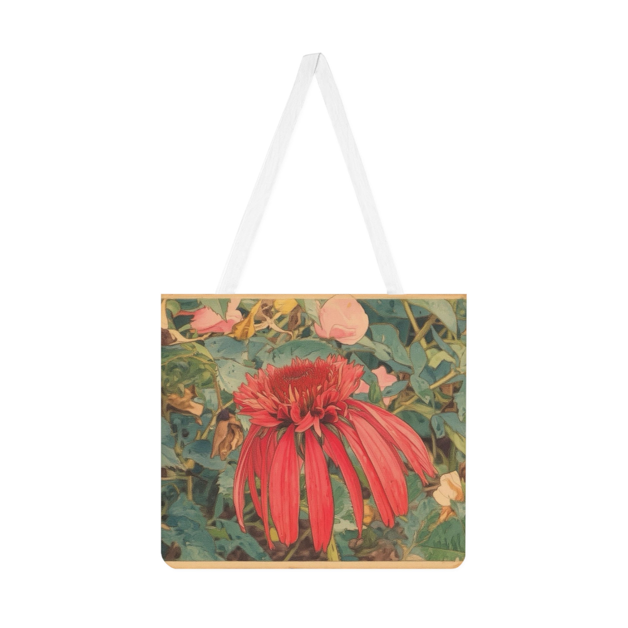 Vibrant Floral Shoulder Tote Bag, Beach Tote, Gift for Garden Lovers