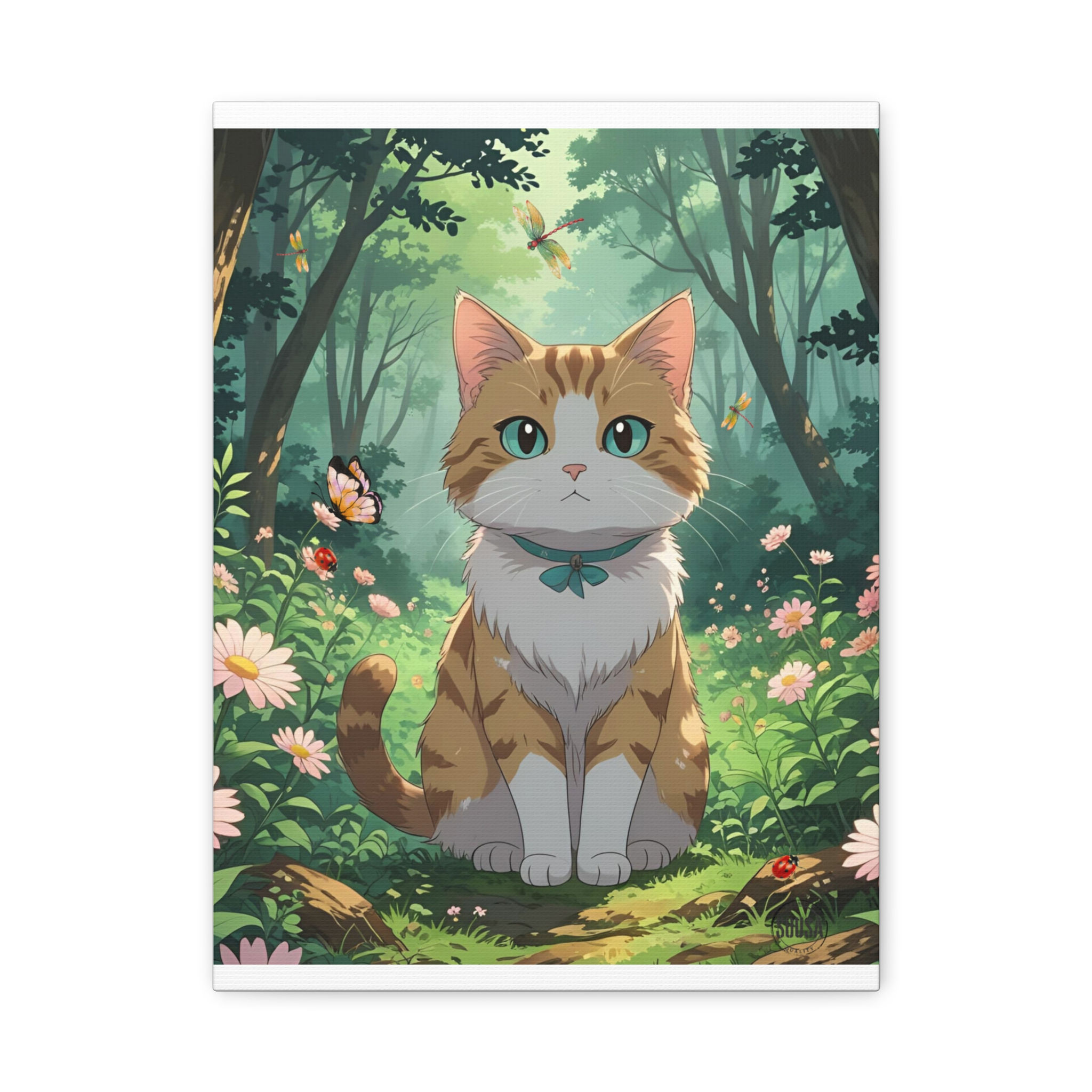 Cat Canvas Art, Gift for Cat Lovers, Nursery Wall Art Orange Tabby Home Decor