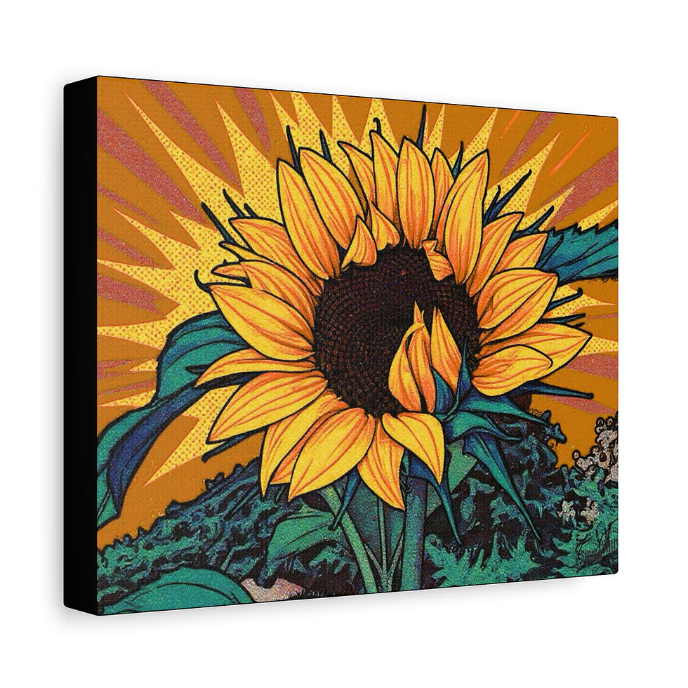 Thumbnail: Sunflower Vibrant Canvas Art Print Wall Décor, Nature Inspired Decor