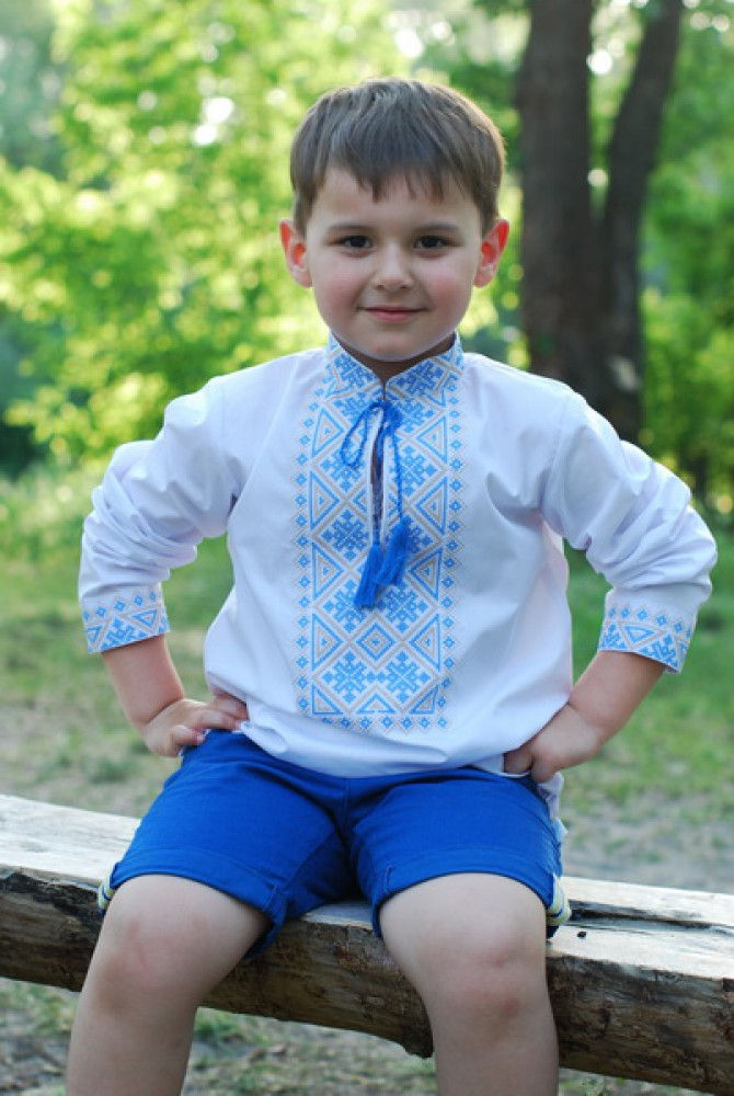 Camicia ricamata per bambino D081-115