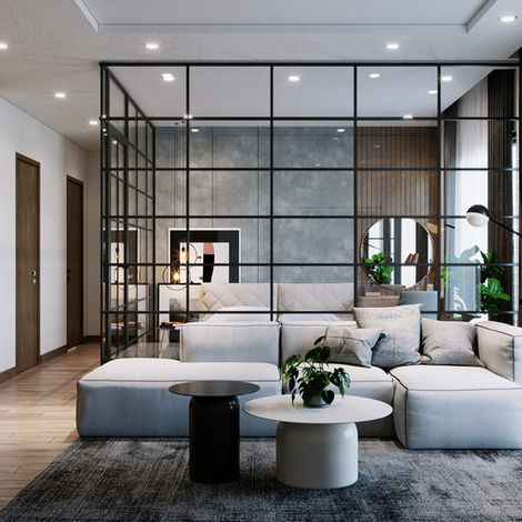 BLACK FRAMED PARTITION