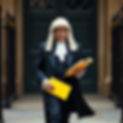Barrister with wig holding yellow and black notes and walking .jpg