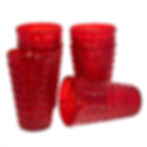 Quality red plastic cups 14 oz retro