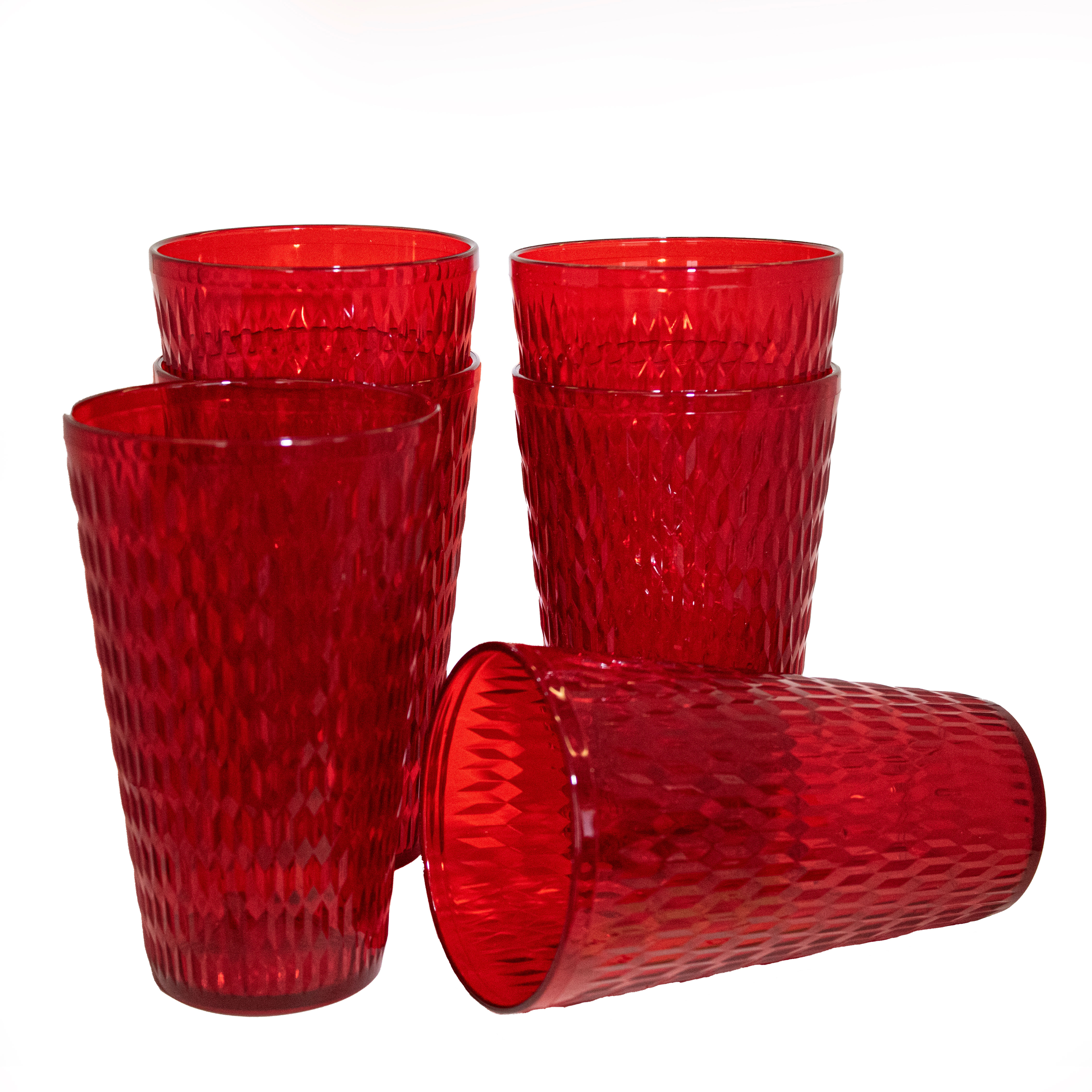 Quality red plastic cups 24 oz retro
