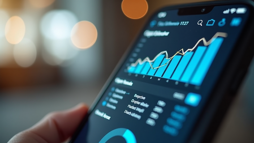 Close-up view of a smartphone displaying AI-powered marketing analytics