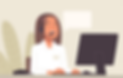 Cartoon woman in an office