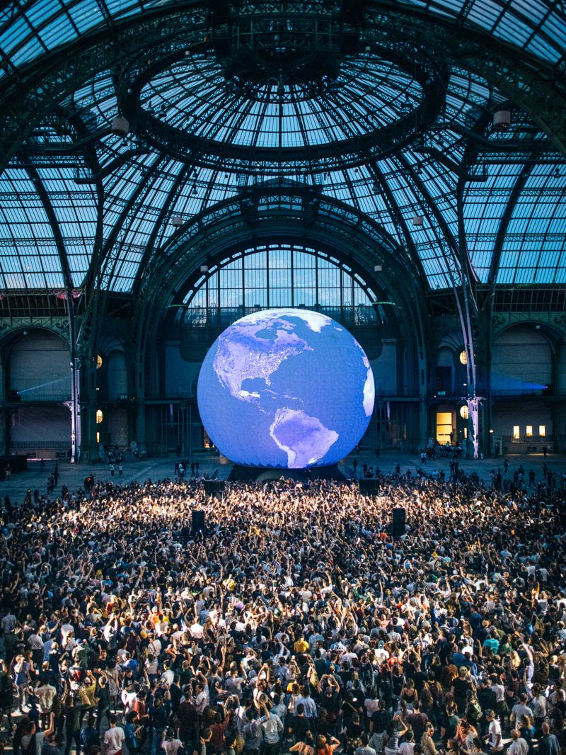 A sphere for Boris Brejcha's show at the Grand Palais in Paris