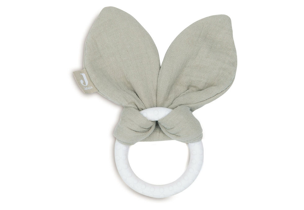 Bijtring Siliconen Bunny Ears - Olive Green
