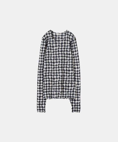 Diamond Print Rib L/S Pullover | hakuji