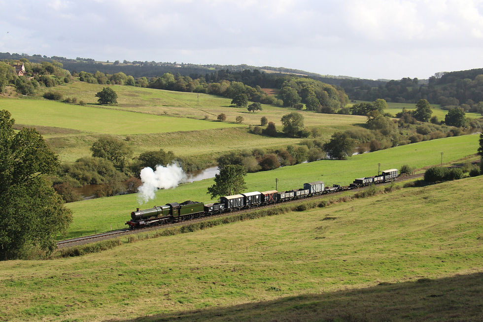 A goods train hauled by GWR 4930 'Hagley Hall'. John Sherratt