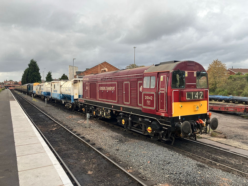 The Balfour Beatty Drain Train arrives on the SVR. Matt Robinson