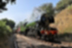 Flying Scotsman hauling the reopening train approachiing Eardington Halt. KEITH WILKINSON