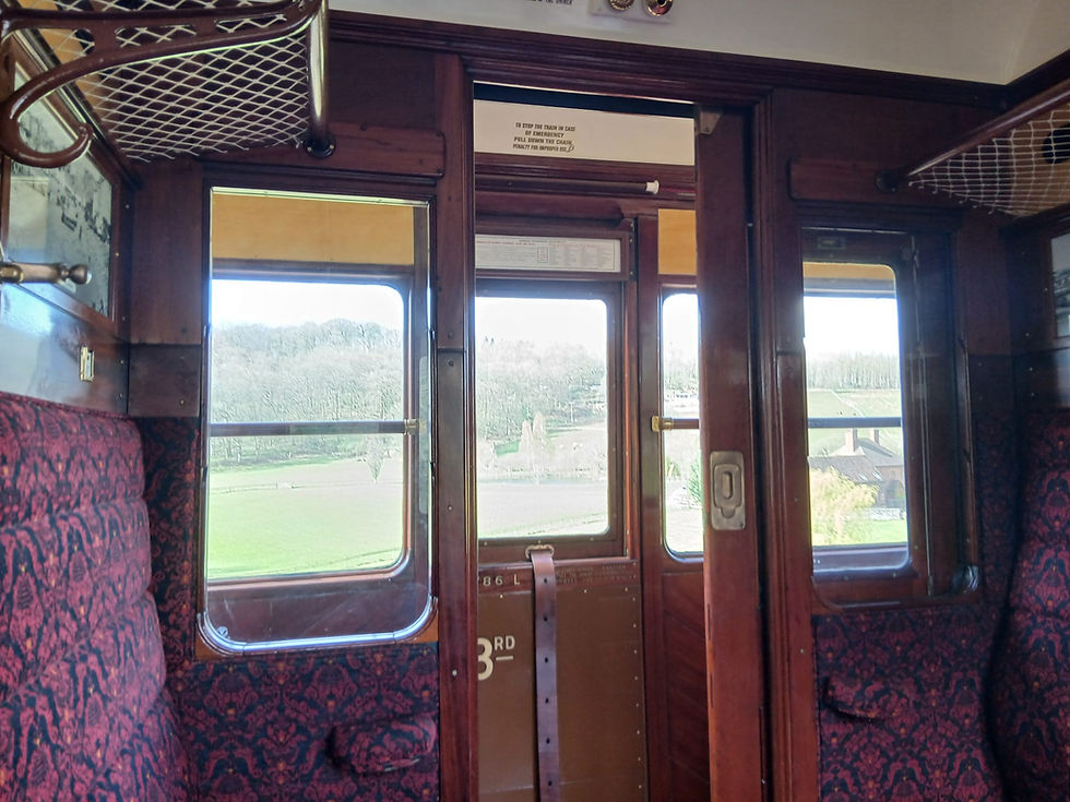 View out of a compartment towards the corridor in carriage 4786. Robin Organ