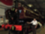 Peter Hudson standing by L.95 at the '55 yrs on since End of LT Steam' at the Engine House on Sunday