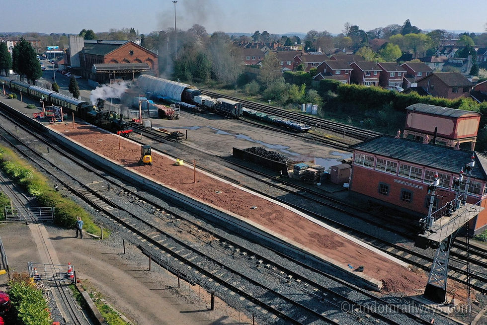 Platform extension at Kidderminster with the drains and lighting columns in place.Gary Essex