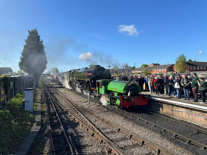 Little Judy with the mighty 71000 'Duke of Gloucester' at Kidderminster station