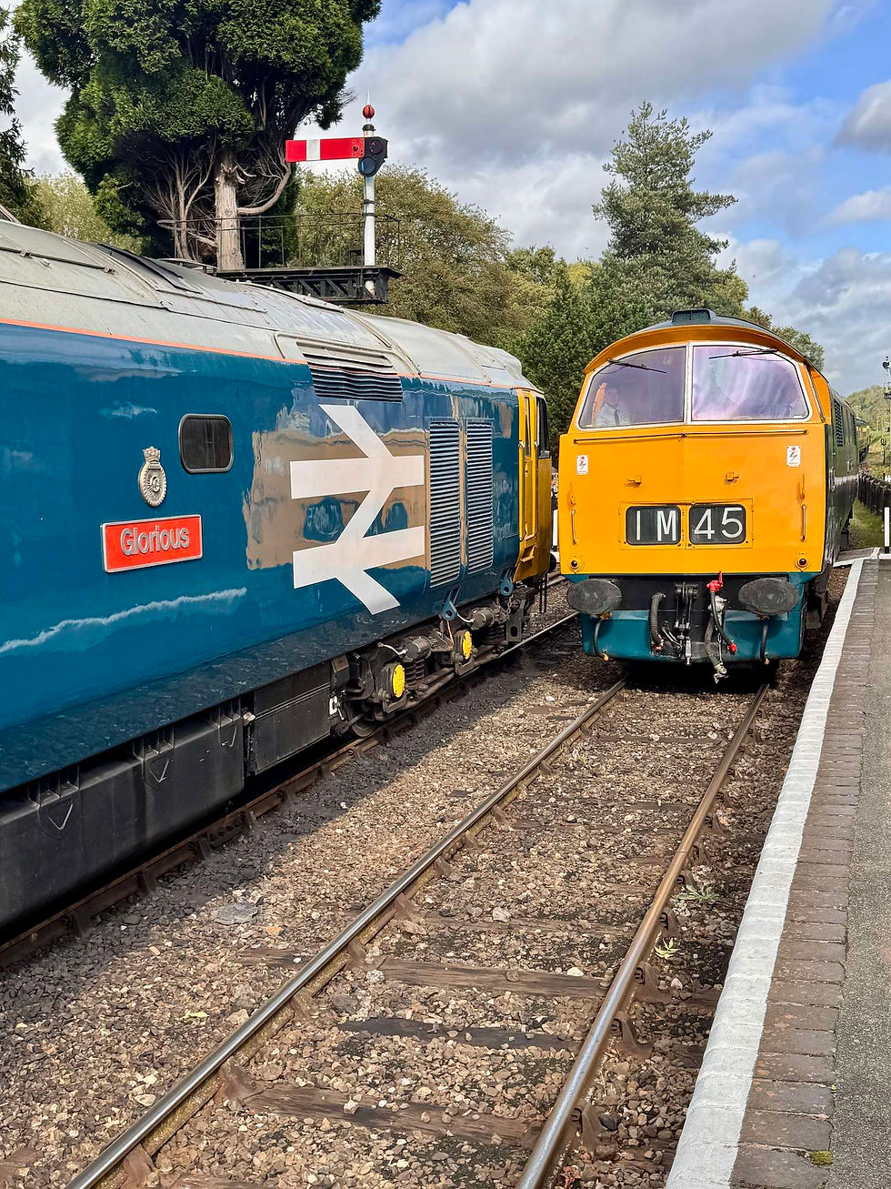 Locos crossing at Hampton Loade - David Bissett