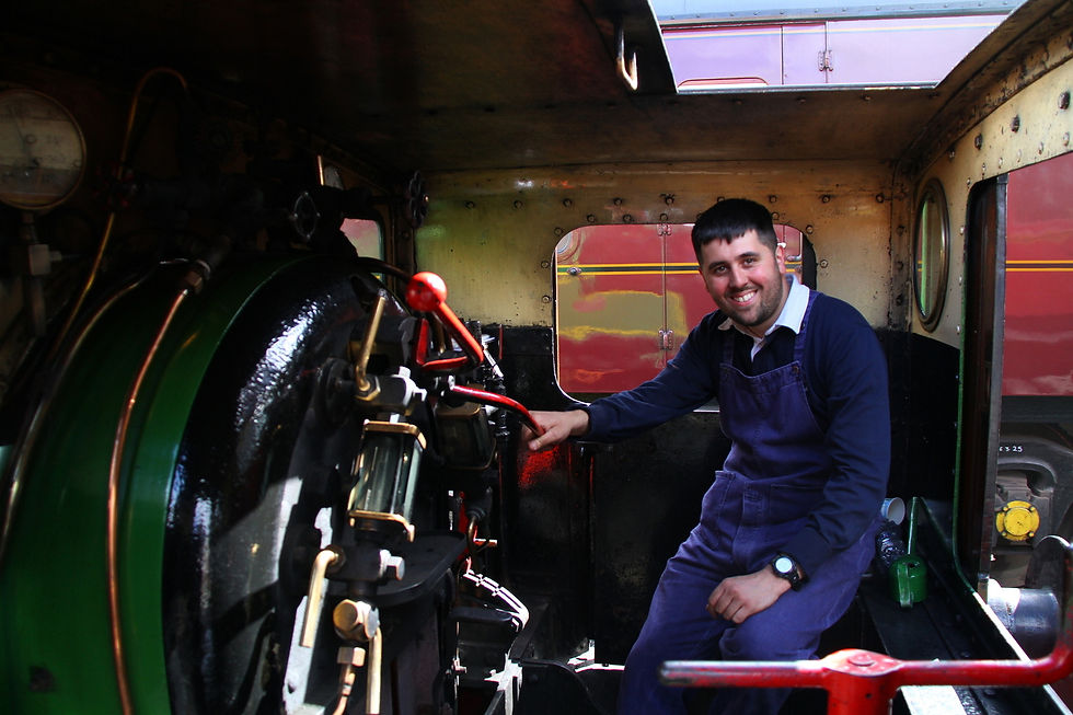 It's a tight fit inside Judy's cab! Michael Howard