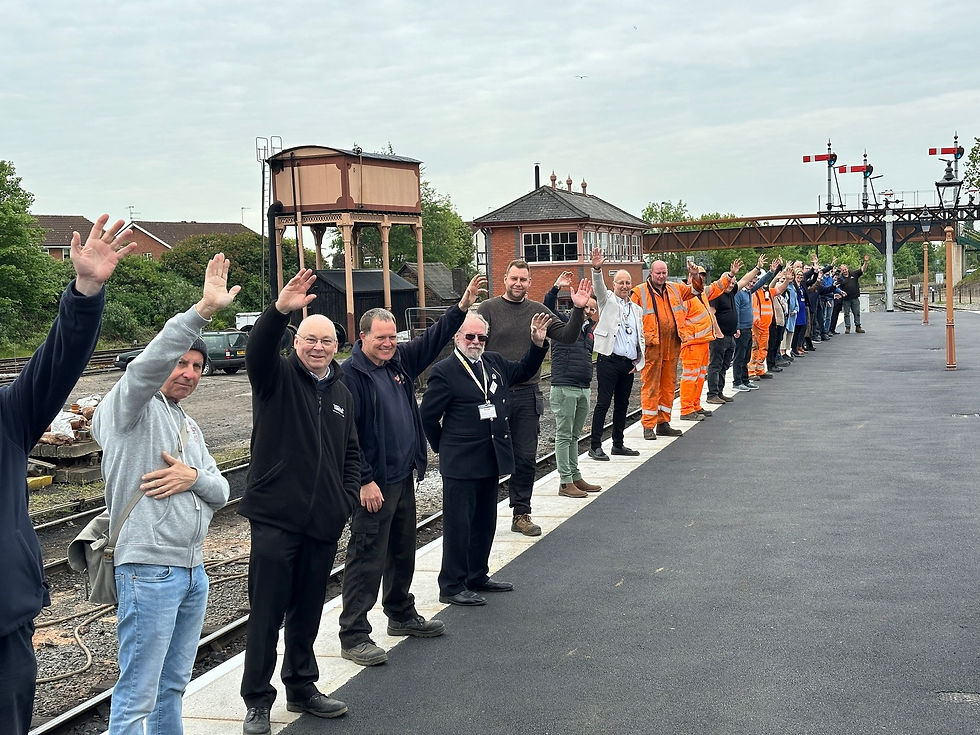 Celebrations as the SVR opens its new platform extension at Kidderminster Town station