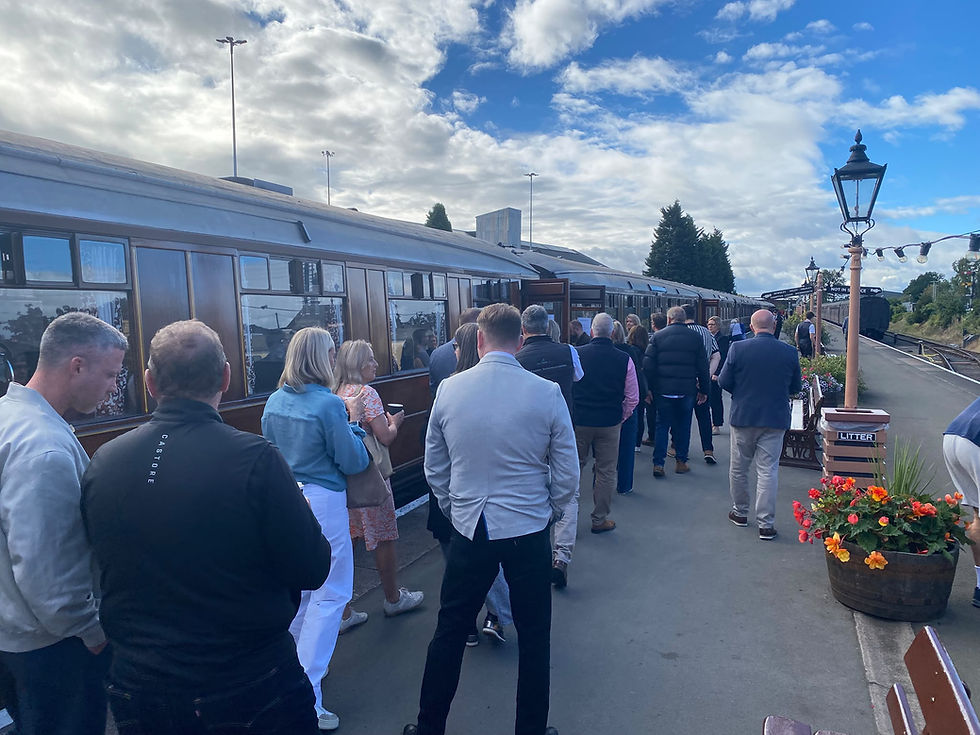 The visitors from H&W Chamber of Commerce boarding at Kidderminster. Mike Hulme