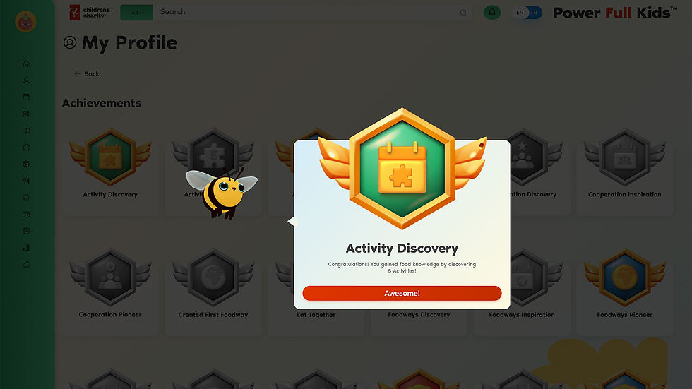 Power Full Kids achievements screen