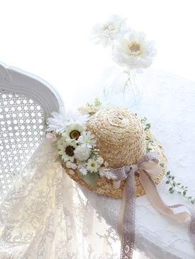 麦わら帽子のリース