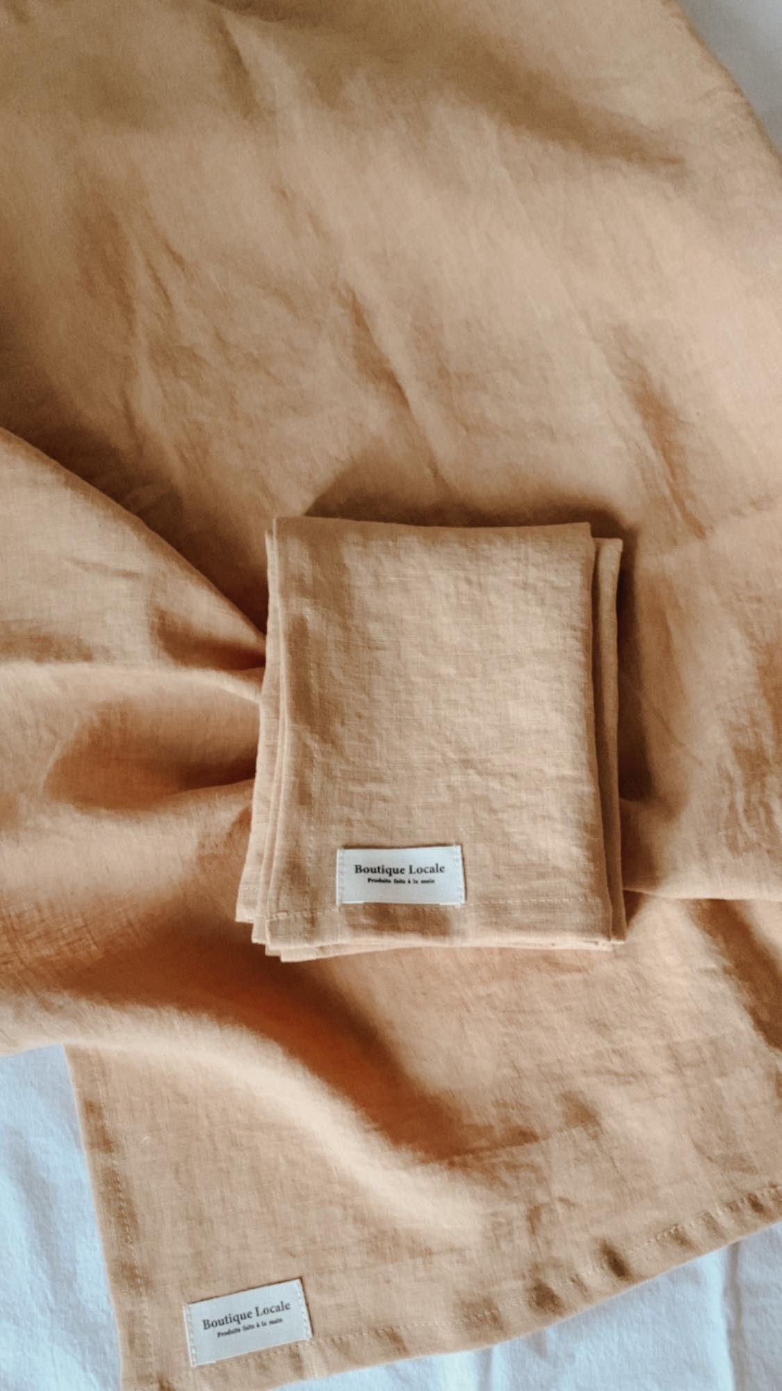 Linge en lin - Abricot