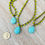 Thumbnail: Avocado Crystal and Turquoise Drop Necklace