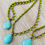 Thumbnail: Avocado Crystal and Turquoise Drop Necklace