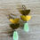 Thumbnail: Double Half Moon Earrings With Mint Crystal Drop