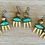 Thumbnail: Empress Boho Crystal Earrings In Teal And Gold