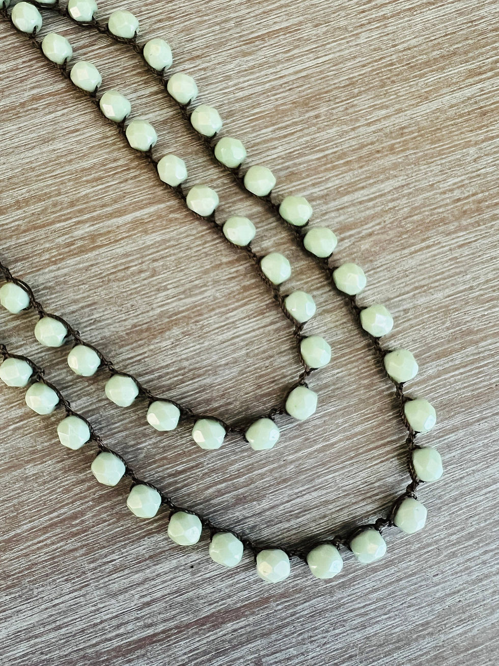 Thumbnail: Soft Mint Long Crystal Strand Necklace To Layer Or Wrap