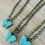 Thumbnail: Turquoise Butterfly Necklace Crocheted With Czech Crystal