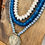 Thumbnail: Cobalt And Denim Blue Sea Glass And Wood Beach Necklace Set