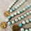 Thumbnail: Fleur Des Lis Charm Necklace With Knotted Amazonite Stones