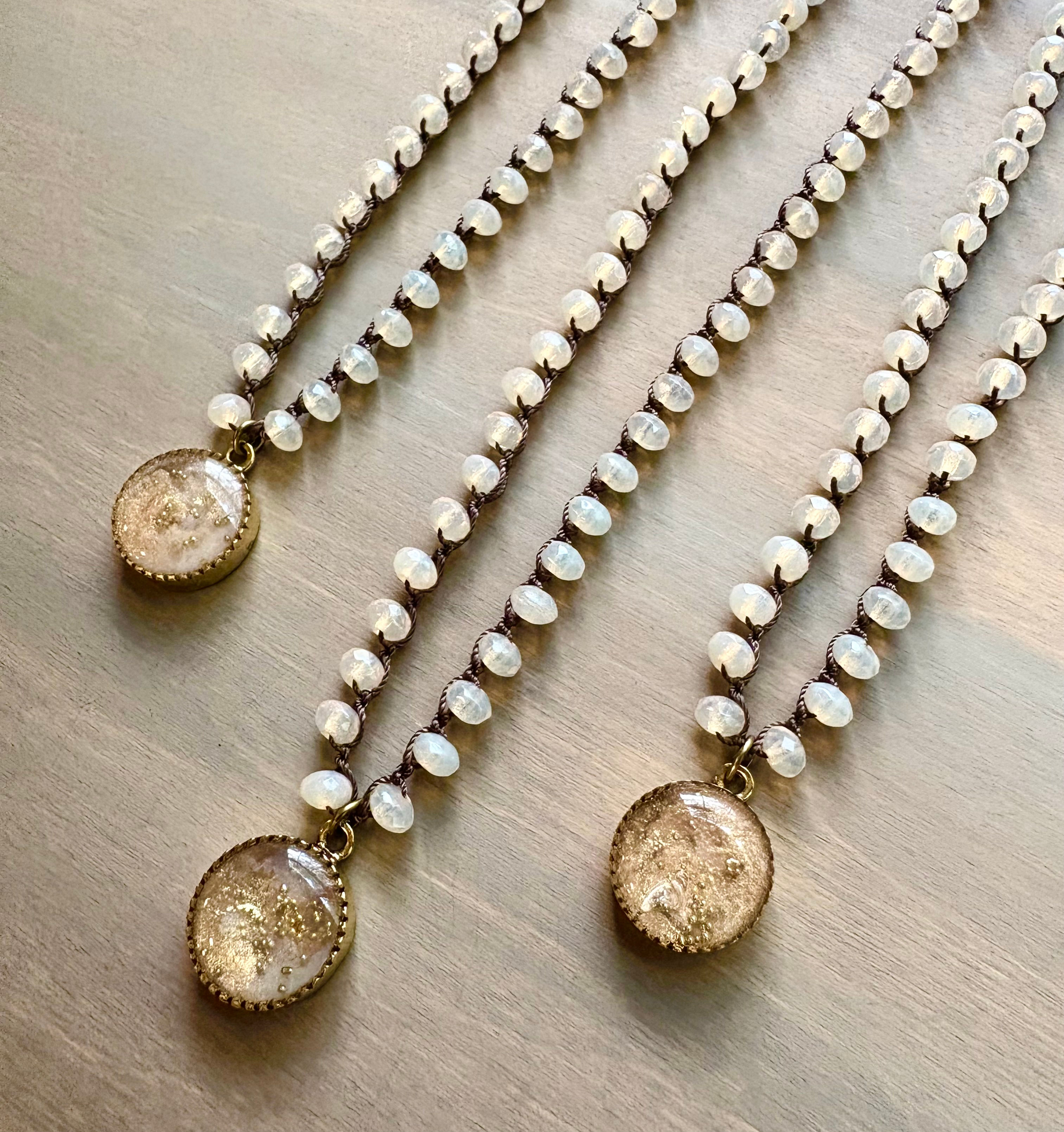 Champagne Bubble Handmade Portal Pendant Crocheted Necklace