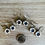 Thumbnail: Pressed Glass Crystal Flower Earrings In Ivory And Denim