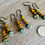 Thumbnail: Spring Showers Golden Bud Earrings With Aqua Flowers